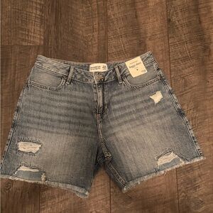 Abercrombie Kids girls distressed Blue Jean Shorts